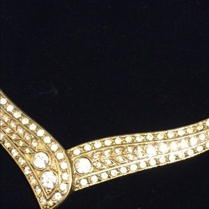 Stunning, gold and rhinestone evening necklace